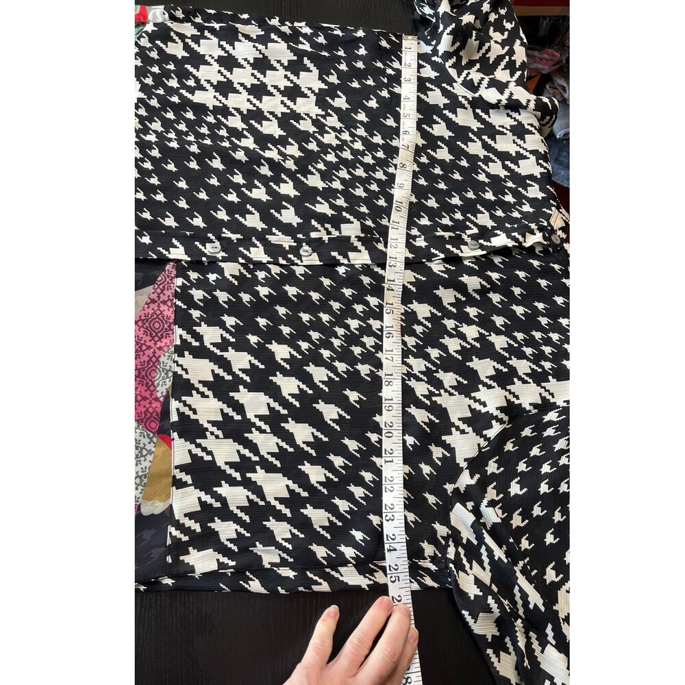 John Mark Boho Sheer Patchwork Houndstooth Long B… - image 3